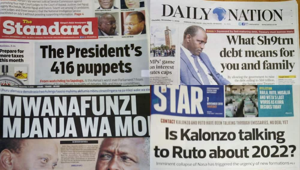 Kenyan Newspapers Review For November 7 Ruto Kalonzo Headed For Political Marriage Tuko Co Ke