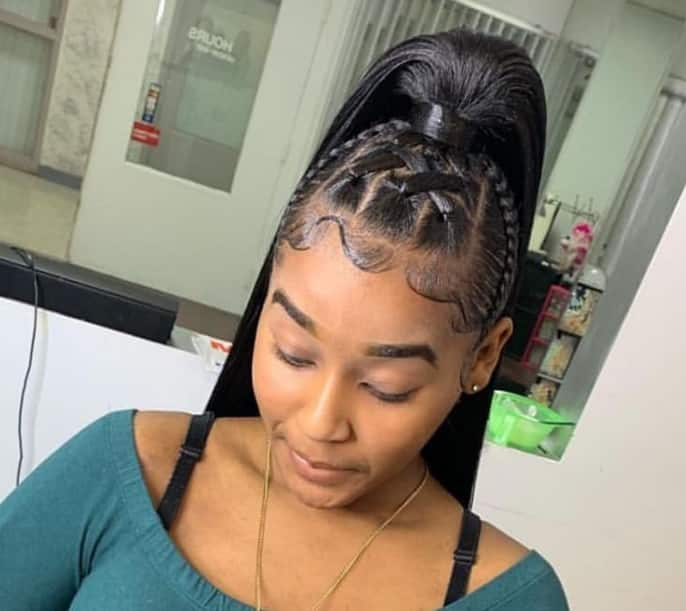 20 high braided ponytail weave designs for black women 