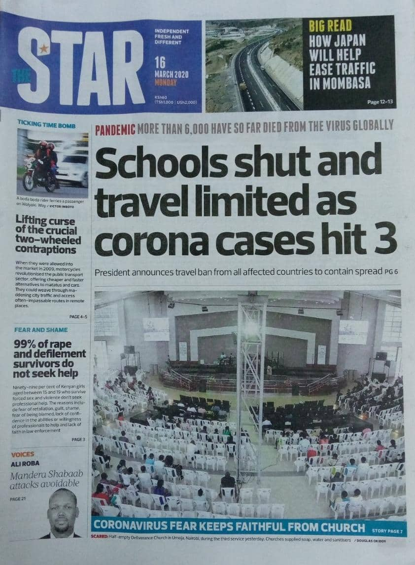 Magazeti ya Kenya, Jumatatu, Machi 16