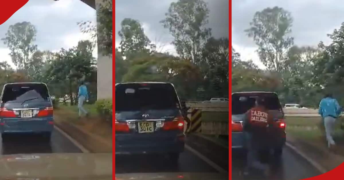 Nairobi: Dashboard Camera Captures Suspected Thugs Robbing Motorists in Heavy Traffic Jam