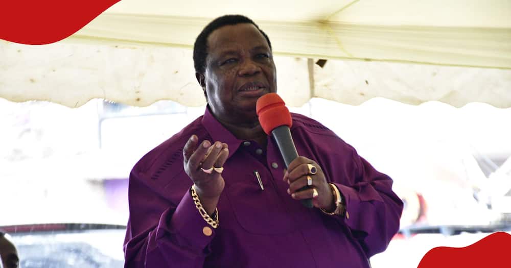 Trade unionist Francis Atwoli speaking at COTU event in Nairobi.