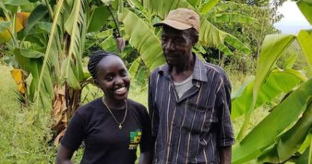 Gladwell Jebiwott and her dad. Photo: Gladwell Jebiwott.