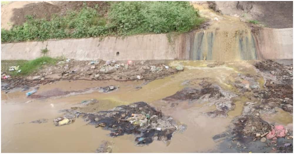 Polluted River Athi. Photo: Nimrod Mbai.