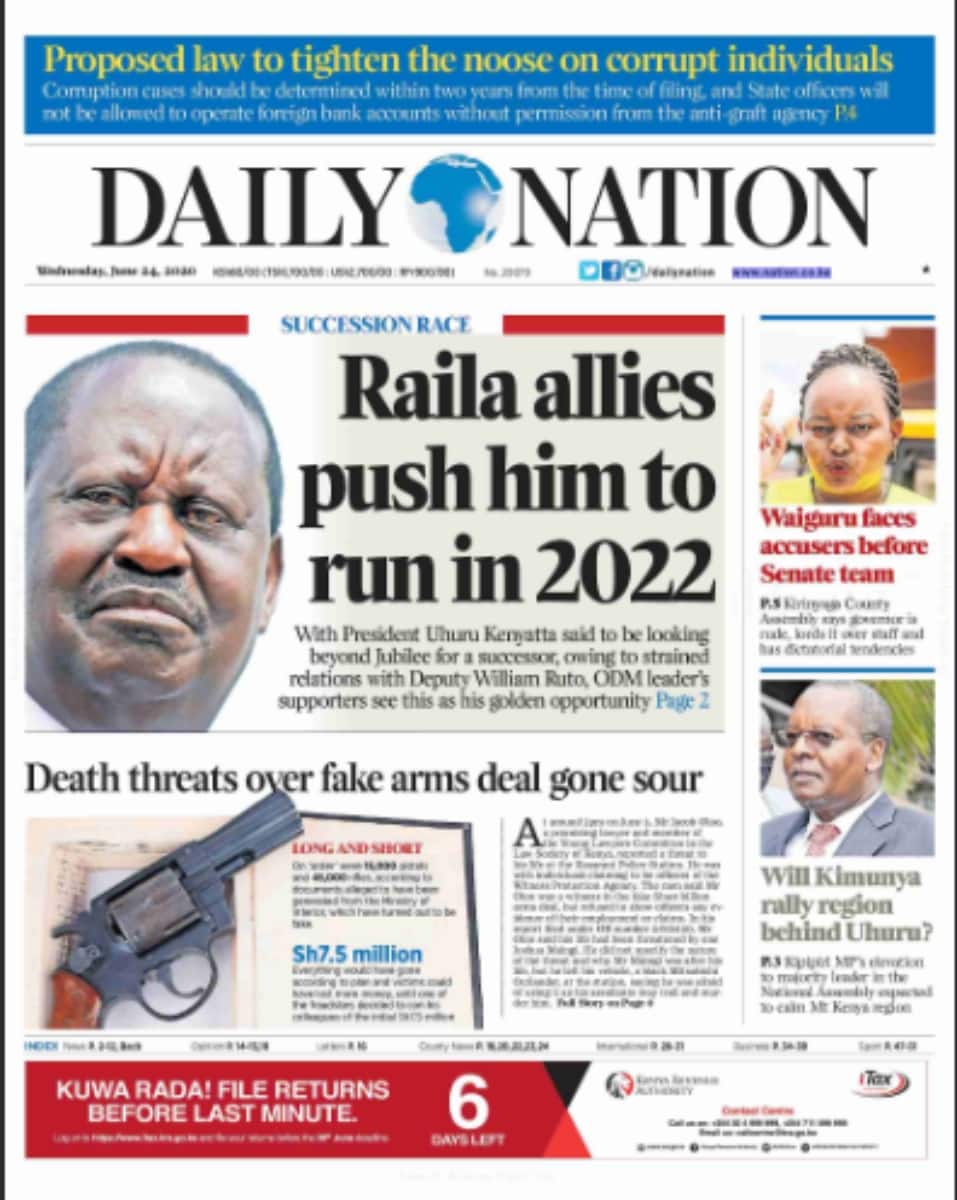 Kenyan newspapers review for June 24: IEBC warns 2022 result transmission may fail