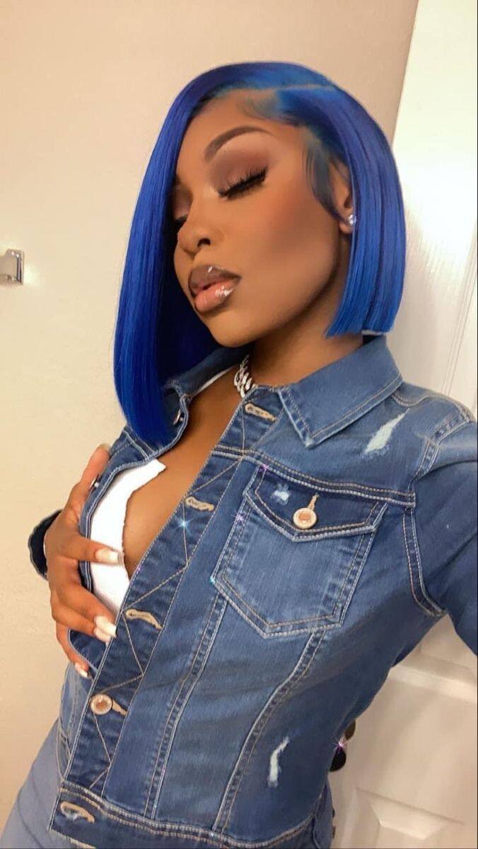 blue hair for dark skin