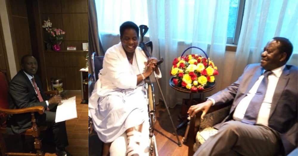 Raila, Ruto wamtembelea balozi wa Uganda nchini Kenya hospitalini