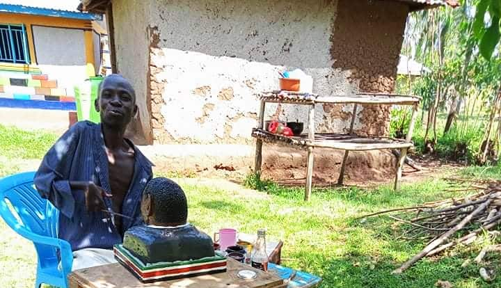 Exclusive: Disabled man making viral sculptures says each costs KSh 500k but he's yet to sell