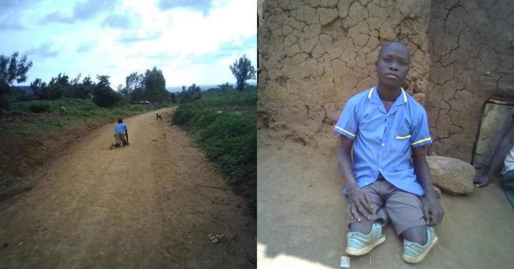 Busia boy who literally crawls to school gets help