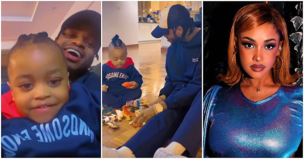 Diamond Platnumz Enjoys Rare Playful Moments with Son Naseeb Jr while on Kenyan Trip.