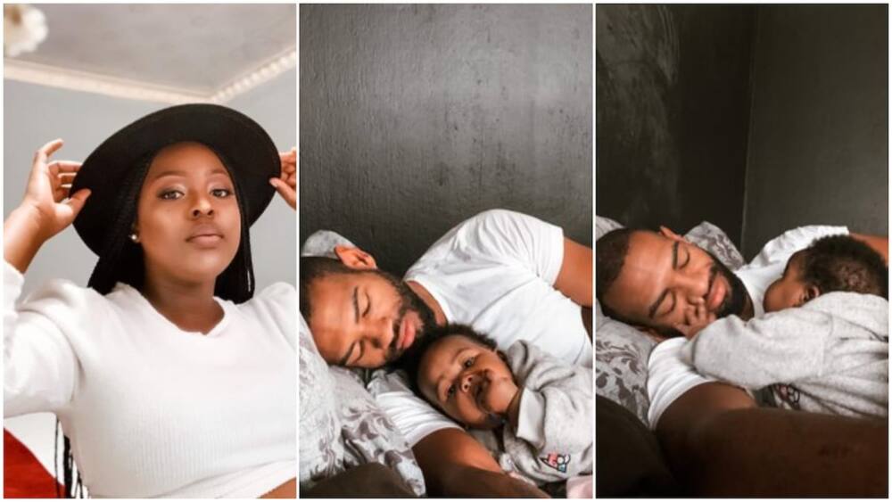 Adorable photos of father and baby go viral, wife says she has 'stolen' him from her