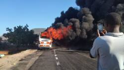 Tahmeed Bus Carrying 42 Passengers to Mombasa Bursts into Flames