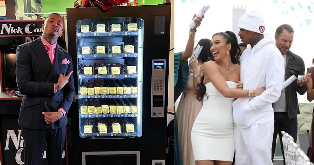 Kevin Hart gifts Nick Cannon condom vending machine.