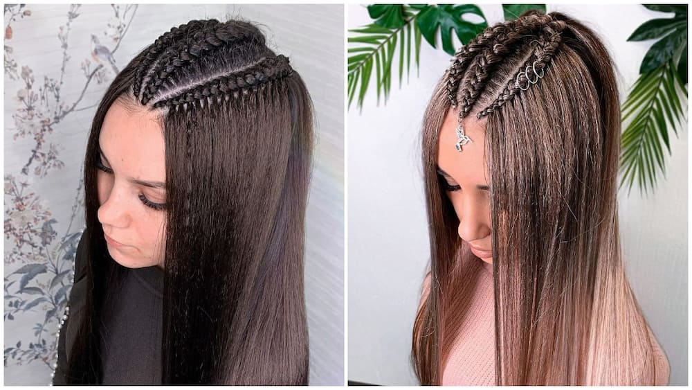 Half braids, half sew-in hairstyles that will look good on you