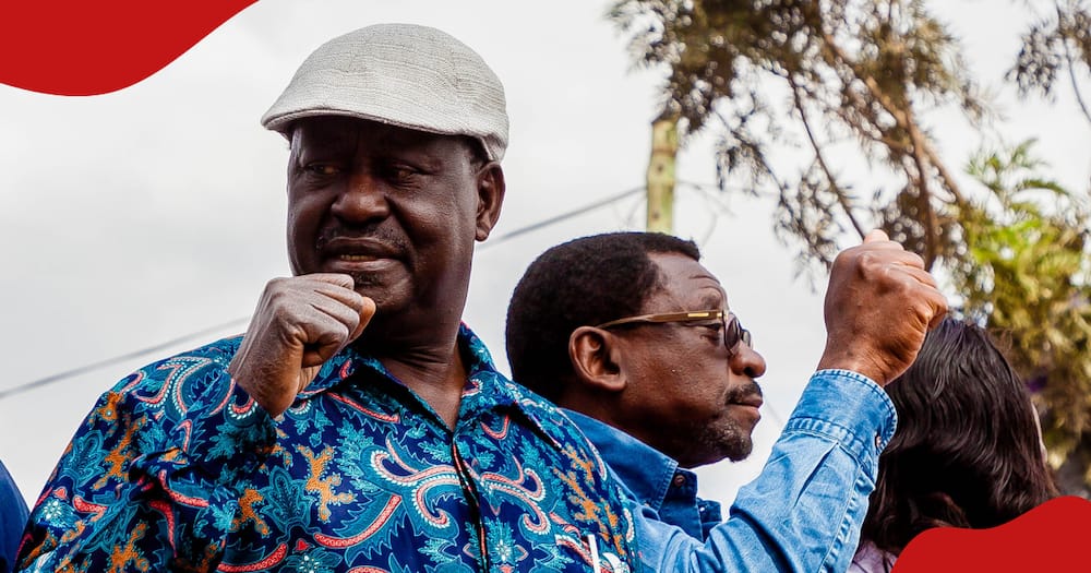 Raila Odinga participating a post anti-government protests.
