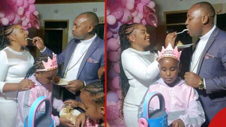 Muthee Kiengei, Ex-Wife Keziah wa Kariuki Feed Each Other Cake at Daughter's Birthday