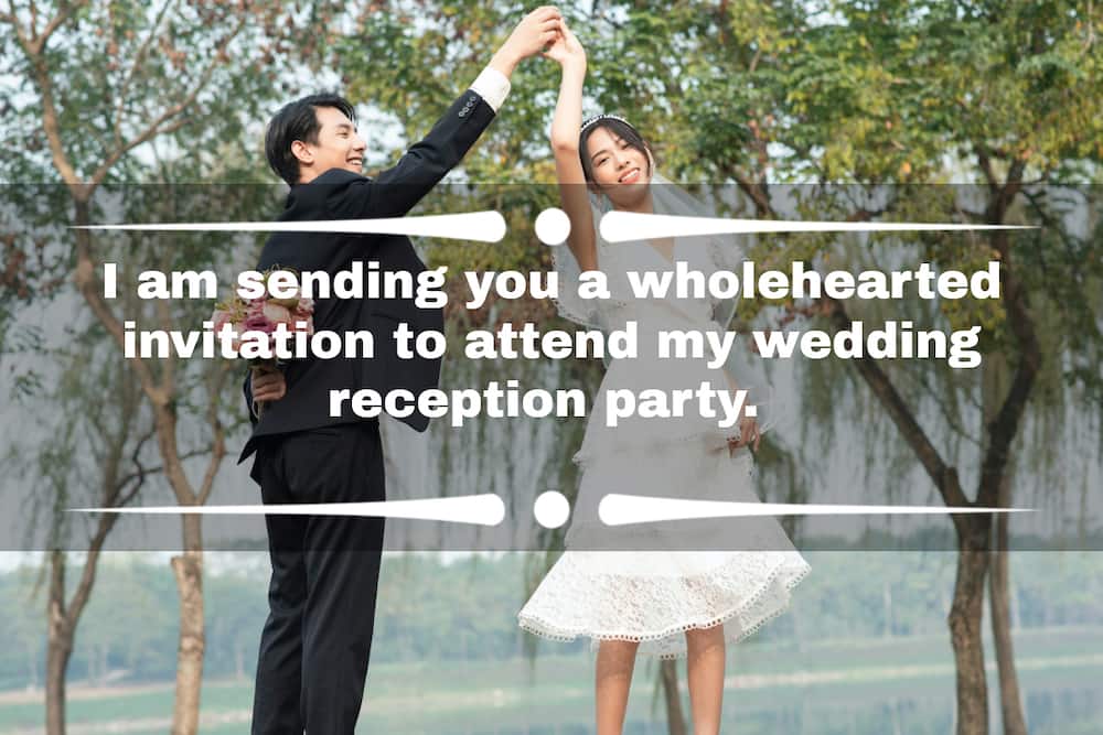 Invitation messages for a reception party