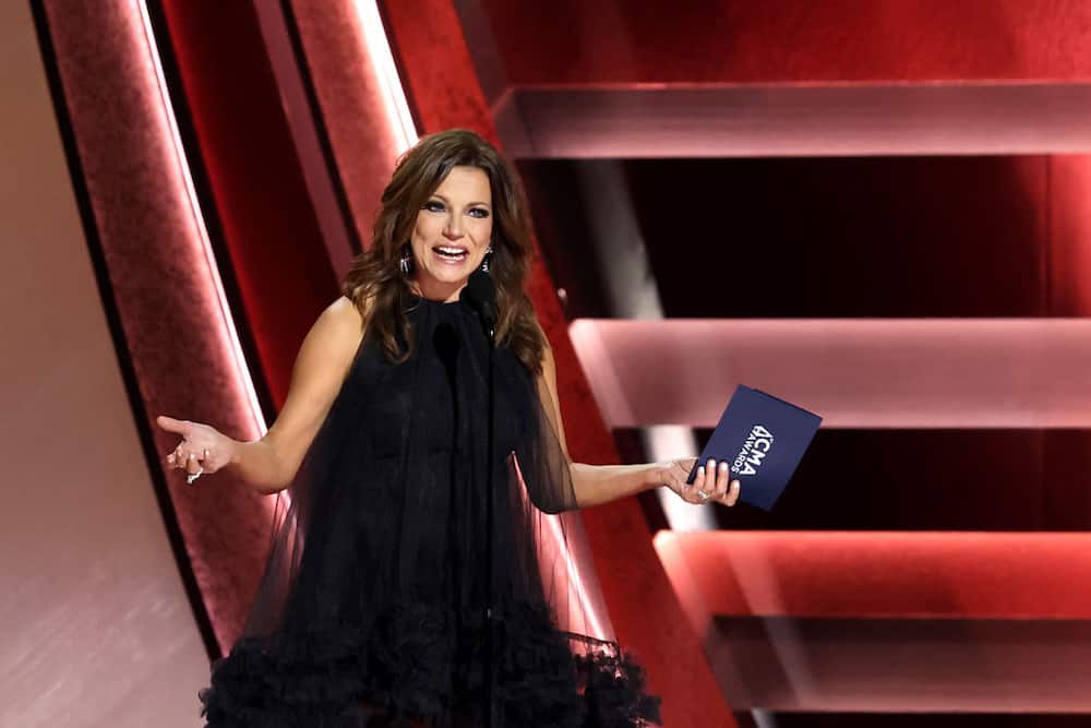 Female country music singer Martina McBride, renowned for her soprano onstage at the 57th Annual CMA Awards