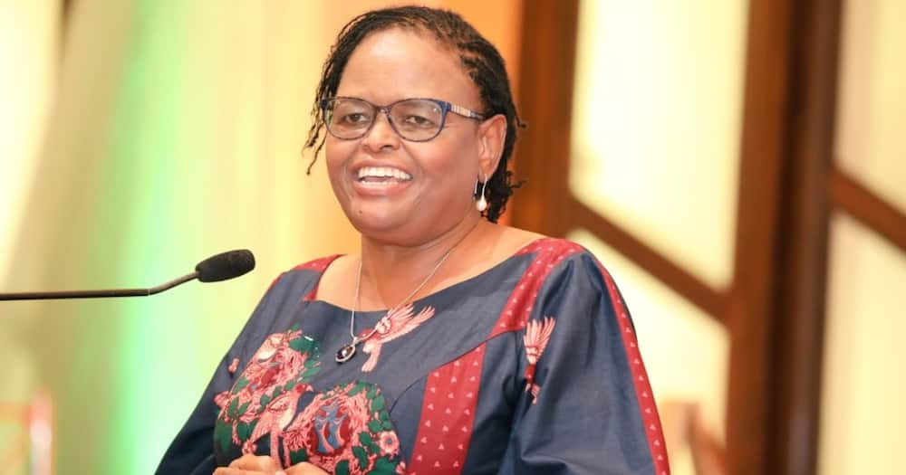 Martha Koome speaking during a luncheon organised by the Ministry of Gender Affairs in her honour.