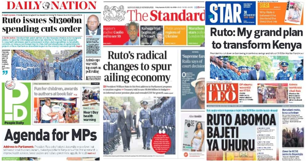 Kenyan newspapers for Friday, September 30.