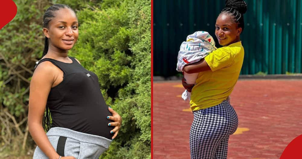 Mulamwah's wife Ruth K before and after giving birth.
