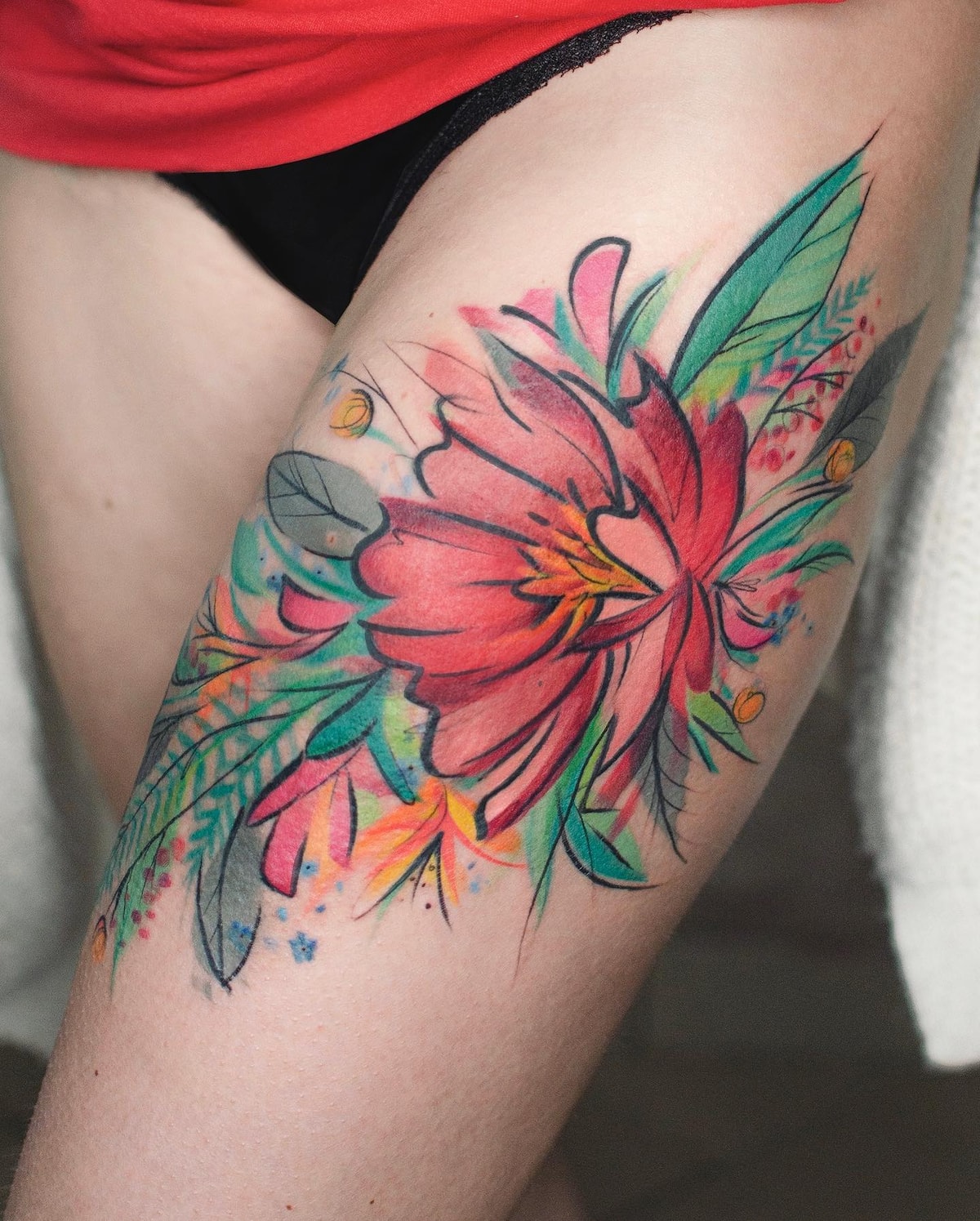5 Sheets Temporary Tattoos for Women Floral Arm Half Sleeve Body Art S –  Shaketea