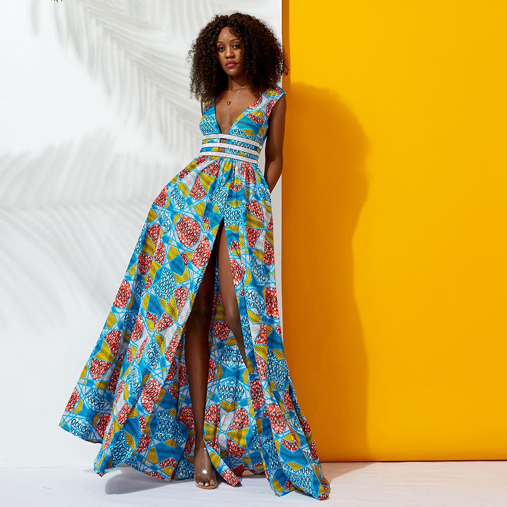 trending kitenge long dresses designs