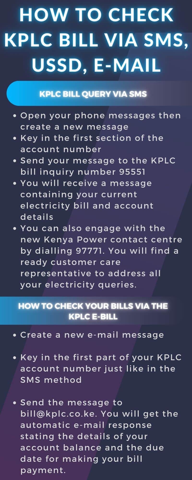How to check KPLC bill