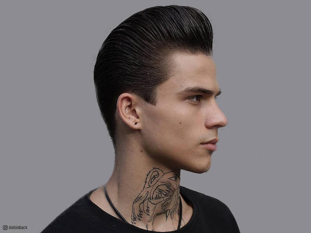Pompadour hairstyles for a diamond face shape male