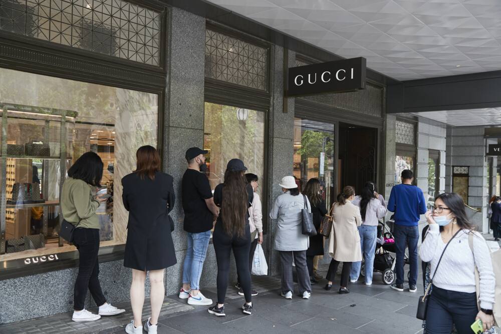 A 'La Samaritaine' bag pictured in Paris, France, on June 10, 2005. The  luxury giant LVMH Louis Vuitton Moet Hennessy's store is being forced to  shut its doors for six years due