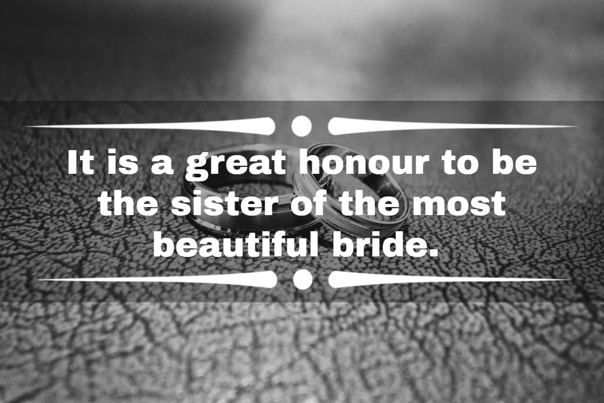 Sayings About Sister Wedding Dress