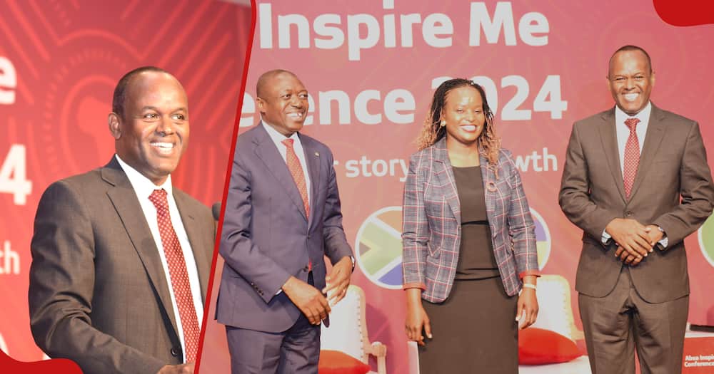 Absa Bank Kenya MD and CEO Abdi Mohamed (in left frame and far right).