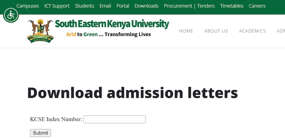 South Eastern Kenya University admission letter download