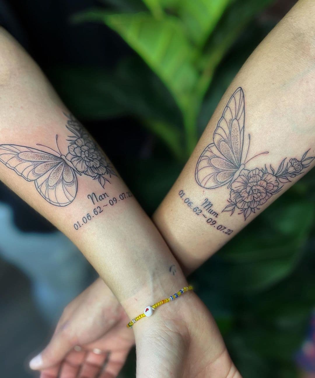 Matching Butterfly Tattoo on Palms Tattoo Idea