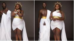TikToker Kinuthia Looks Stunning in White Wrapped Dress, Posing Beside His Best Friend Waweru