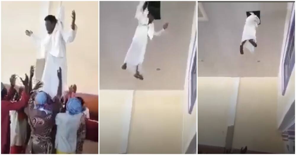 Hilarious Video of Pastor 'ascending' Through Church Ceiling Tickles Kenyans.