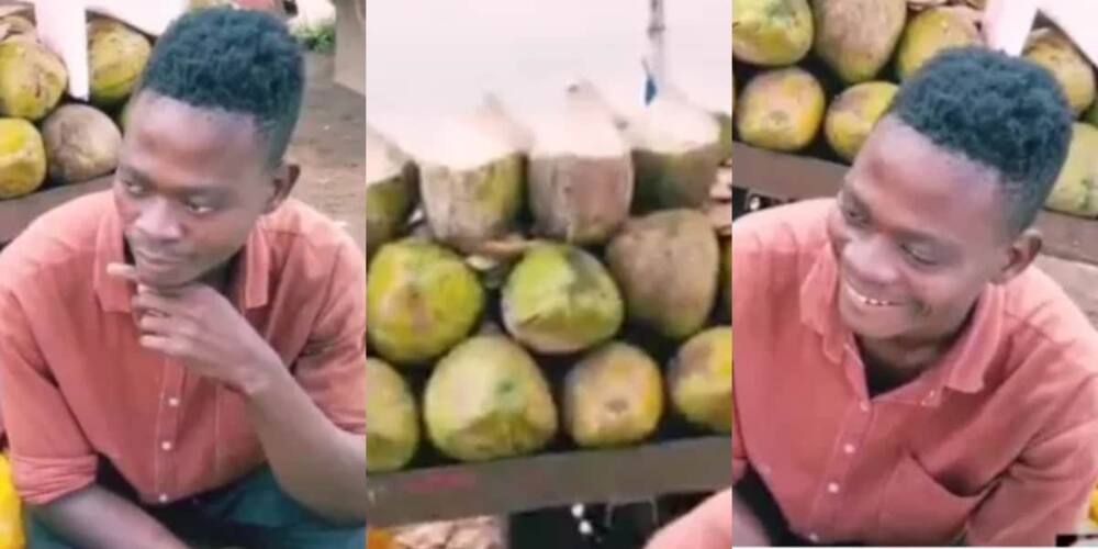 Meet Ebenezer, the young man who owns a posh car and house from selling coconut (Video)