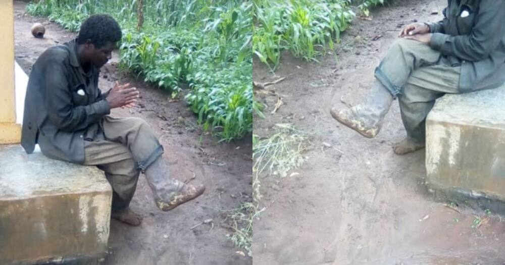 Bungoma: Man develops massive swelling on leg after stealing from old farmer