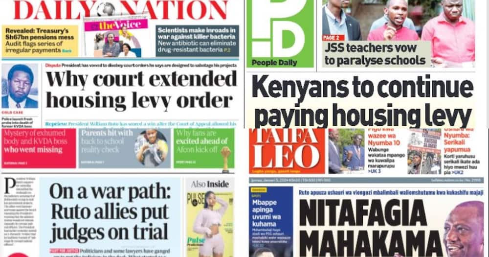 Kenyan newspaper headlines.