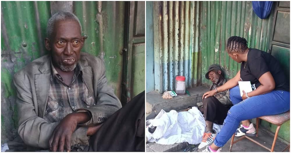 Juliana Olayo helps elderly man