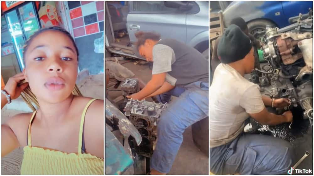 Female mechanic working in Nigeria/lady got her hands dirty.