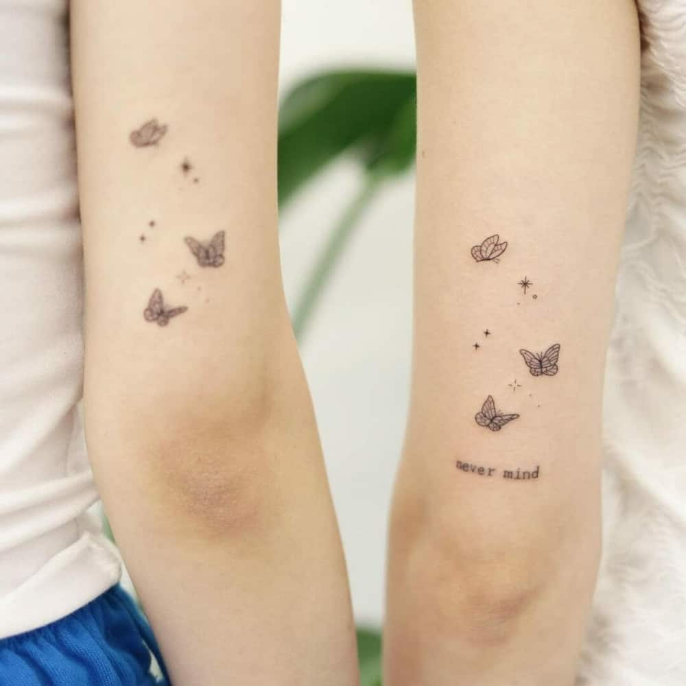 best friends butterfly tattoos