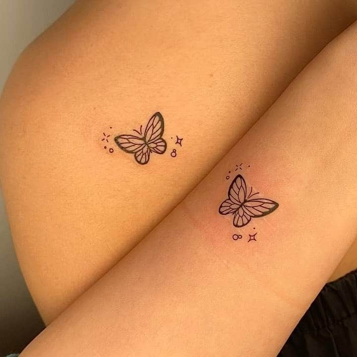 10 best friend matching butterfly tattoos ideas small and large   Tukocoke