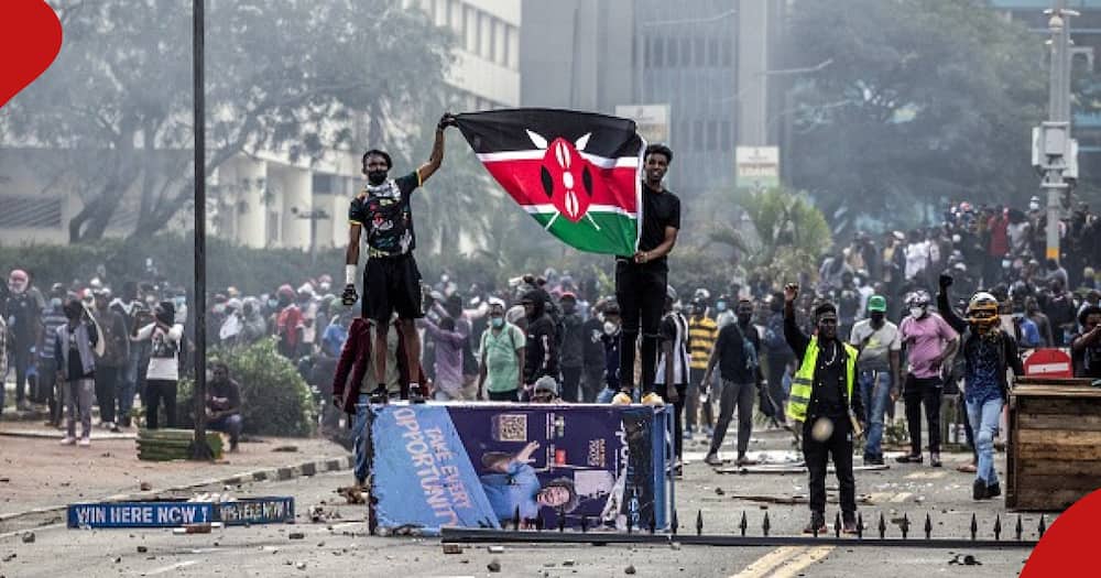 Protesters in Nairobi.