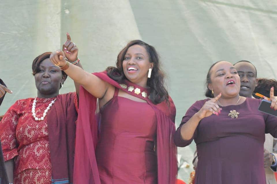 Nakuru Town East MP David Gikaria parades 2 of his 3 wives at rally