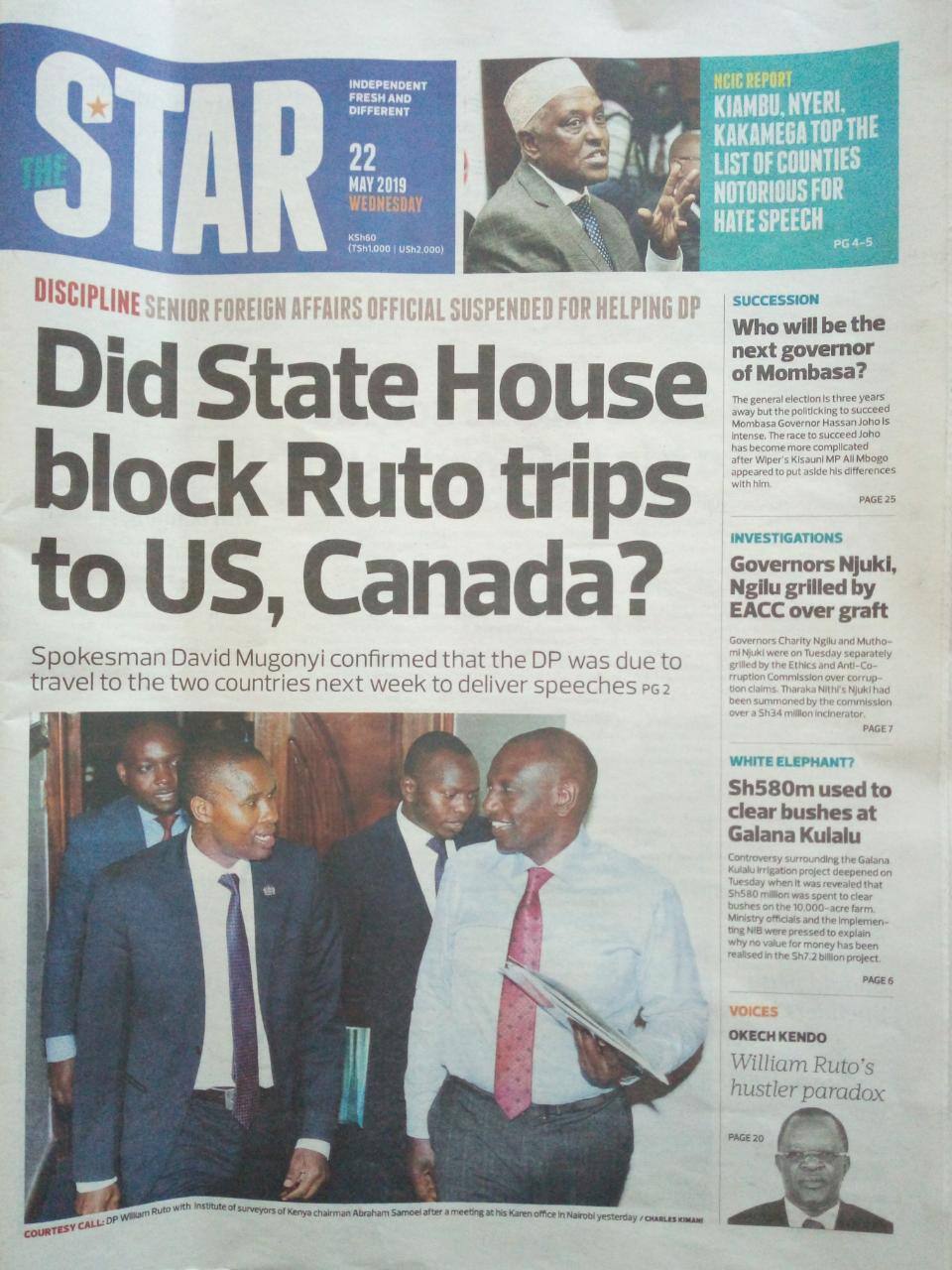 Kenyan newspapers review for May 22: Letter addressing President Uhuru Kenyatta on gold scam is fake - UAE envoy Kenyan newspapers review for May 22: Letter addressing President Uhuru Kenyatta on gold scam is fake - UAE envoy