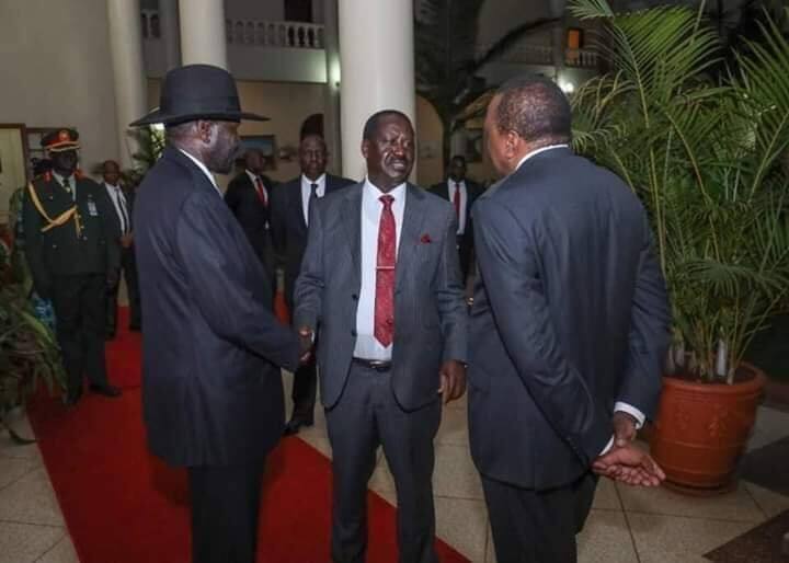 Uhuru, Raila 'wamtenga' Ruto katika mkutano wa Rais Salva Kiir