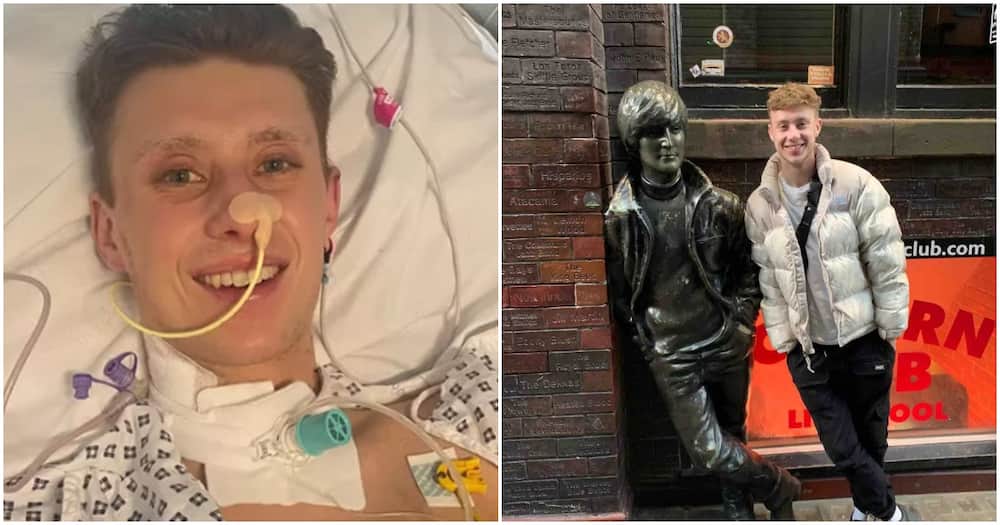 Levi Dewey before and after severe sepsis.
