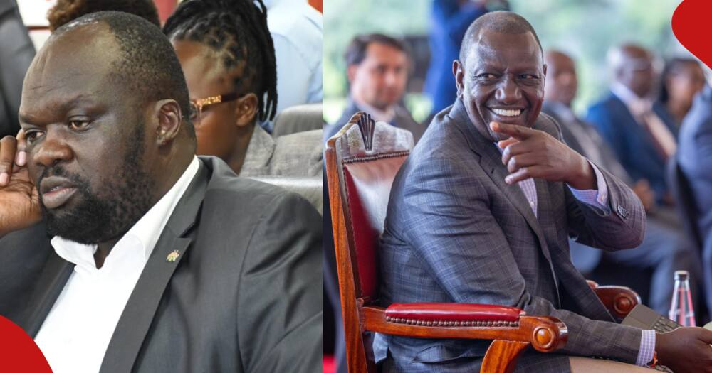Left frame shows Kileleshwa MCA Robert Alai. He is worried that Ruto (pictured in the right frame) will whitewash Raila's successor in 2027.