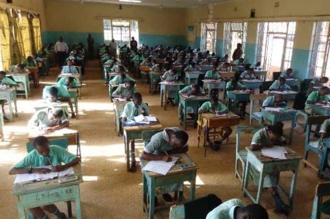 Grade 6 pupils sitting their examinations.