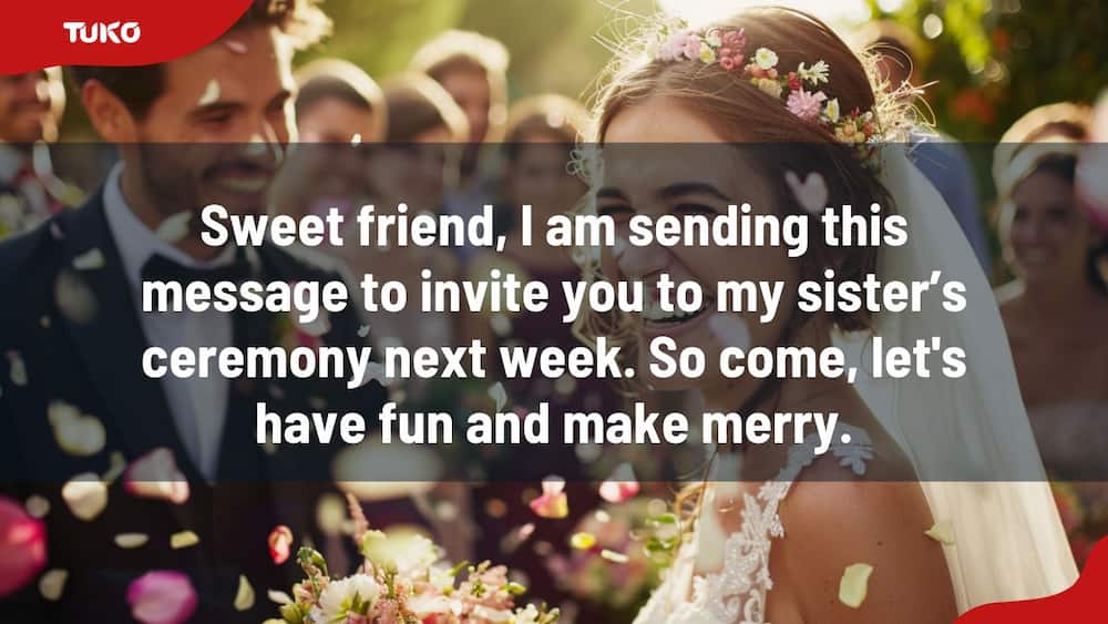 Sister wedding invitation messages for friends